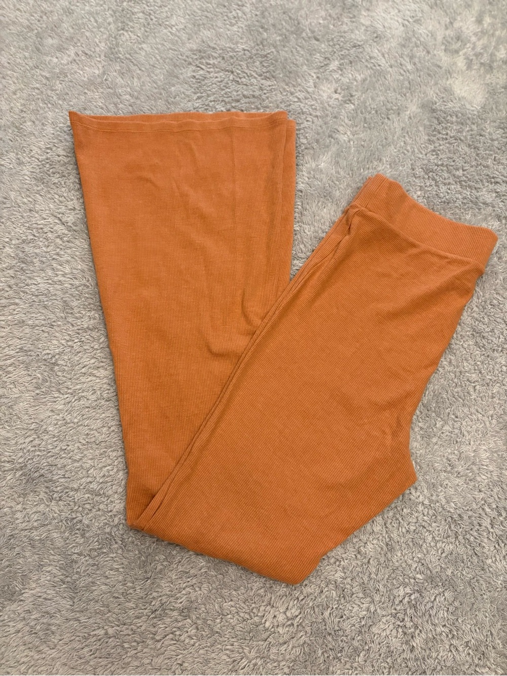 Aerie Brown Ribbed Wide-Leg Pants Size Medium